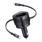 Automobilinis kroviklis Baseus Enjoyment Max 90W su USB-C, Lightning ir USB-A prievadais