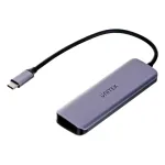 USB &scaron;akotuvas Unitek P5+ H1107A &mdash; 4 &times; USB-A 3.2 Gen 2, USB-C 3.2 Gen 1, 5 Gbit/s, 10 W PD, aliuminis, pilkas