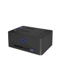 ICY BOX IB-1233CL-CR 2 skyrių SSD/HDD (2,5/3,5 colio) klonavimo ir prijungimo stotelė, CF/SD skaitytuvas, USB-A &scaron;akotuvas, USB 3.2 Gen 1, juodos spalvos