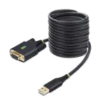 StarTech.com 3 m USB į Null Modem nuoseklųjį adapterio kabelis, keičiami DB9 varžtai/veržlės, COM i&scaron;laikymas, USB-A į RS232, FTDI, 4 lygio ESD apsauga, Windows/macOS/ChromeOS/Linux - tvirta TPE konstrukcija