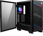 MSI MPG VELOX 100P AIRFLOW Midi Tower kompiuterio korpusas 'Juodas, 3x 120mm ventiliatorius + 1x 120mm ARGB ventiliatorius, ARGB &scaron;viesos juosta, USB Type-C, 1x grūdintas stiklas, Centras, E-ATX, ATX, mATX, mini-ITX'