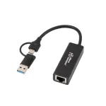 Laidinio tinklo adapteris Microconnect MC-USBACNET1G USB-C į RJ-45 0,2 m Juodas