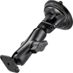 RAM Mounts Twist-Lock žemo profilio siurbtukinis laikiklis su dvigubu rutuliniu jungtimi, juodas RAP-B-166-2U