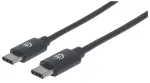 Manhattan USB-C laidas, 2 m, vyri&scaron;kas į vyri&scaron;ką, juodas, 480 Mbps (USB 2.0), 3A