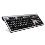 Klaviatūra Logickeyboard LKB-LPRNTWB-AJPU Office USB prancūzi&scaron;ka juoda sidabrinė