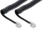 InLine spiralinis laidas RJ10 tiesioginis ki&scaron;tukas / ki&scaron;tukas, juodas, iki 2 m
