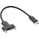 InLine USB 3.2 Gen.2 C ki&scaron;tukas / lizdas su flan&scaron;u laidas, juodas, 0,20 m