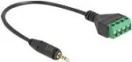 DeLOCK 66256 garso adapterio kabelis, 2,5 mm 4 kontaktų ki&scaron;tukas &ndash; 4 kontaktų gnybtų blokas, 0,2 m, juodos spalvos