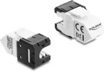 DELOCK Keystone modulis RJ45 lizdas į LSA Cat.6A 45&deg; kampu, neekranuotas, 180&deg;