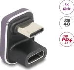 USB-C adapteris DELOCK 60737 180&deg; 40 Gbps 240 W &ndash; stačiakampis greitas duomenų ir maitinimo adapteris