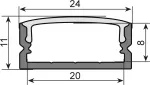 U profilis LED juostelei EUROLITE 51210970, 20 mm, juodas, 2 m