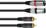 Audio kabelis 1 m Omnitronic 3022522B 2x XLR 2x RCA juodas