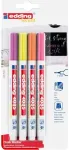 Marker Edding 4085/4N &ndash; kreidinis markeris 1&ndash;2 mm, neoninis, 4 vnt. rinkinys