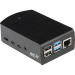 JOY-IT RPI CASE ALU06 - Dėklas Raspberry Pi 4, aliuminis, juodas (RB-ALUCASEP4+06)