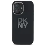 DKNY DKHCP16SSMCBSK iPhone 16 6,1 inch Hardcase Liquid Silicone Metal Logo Black