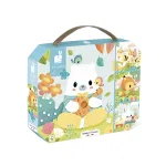 Janod Pure Progressive Jigsaw Puzzle Set in Suitcase &ndash; Animals &ndash; 4 Puzzles (6, 9, 12, 16 Pieces) &ndash; 2+ Years &ndash; Made in France