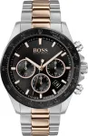 BOSS Vyri&scaron;kas Laikrodis 1513757 43mm Nerūdijančio Plieno Mėlynas Ciferblatas Ruda Odelė Chronografas