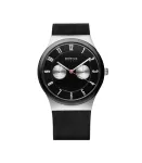 BERING vyri&scaron;kas laikrodis 32139-202 Classic Collection 39mm kvarcinis nerūdijančio plieno tinklelis juodas ciferblatas