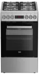 Kombinuota viryklė su dujine kaitlente ir elektrine orkaite BEKO FSM52321DXDT nerūdijantis plienas 50 cm, energijos klasė A