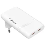 Akyga AK-CH-32 plonas GaN USB-C įkroviklis 65 W, 2 x USB-C PD, baltas
