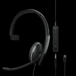 Sennheiser ADAPT 100 Wired On-Ear Headset with Noise-Cancelling Microphone, USB-A, Black
