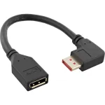 InLine DisplayPort 1.4 adapterinis kabelis M/F, 8K4K, de&scaron;inys kampinis, juodas/auksinis