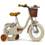 Huffy Vintage 12 colių vaiki&scaron;kas dviratis, pilkas su krep&scaron;eliu ir &scaron;oniniais ratukais