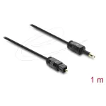 Delock TOSLINK laidas Mini TOSLINK 3,5 mm ki&scaron;tukas &ndash; TOSLINK ki&scaron;tukas, &Oslash; 2,2 mm, 1 m, juodos spalvos