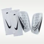 Nike Mercurial Lite futbolo blauzdų apsaugos, baltos juodos, M dydis