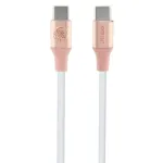 GUESS GUCCLALRGDP USB-C į USB-C greito įkrovimo laidas 1,5 m rožinis su reljefiniu logotipu