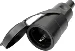 Bachmann BM0028125 Solid Rubber Protective Cover with Lid for Schuko Coupling, Black