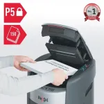 Rexel ShredMax AutoFeed+ 150M P-5 kryžminio pjovimo dokumentų smulkintuvas, 150 lapų automatinis padavimas, 15L talpa