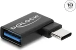 Delock USB 10 Gbps USB Type-C&trade; vyri&scaron;kas į USB Type-A moteri&scaron;kas adapteris, kairės pusės kampu