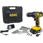 BR&Uuml;DER MANNESMANN ADAC 20 V akumuliatorinis gręžtuvas-suktuvas su Li-Ion baterija, 2 pavarų dėže, 40 Nm sukimo momentu, 13 mm be rakto griebtuvu, dėklu, komplekte antgaliai (M17692)