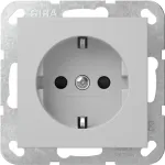 Gira System 55 SCHUKO ki&scaron;tukinis lizdas su atlenkiamu dangteliu, pilkas 4183015