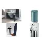 DURABLE metalinis pedalų &scaron;iuk&scaron;lių kibiras 12L apvalus sidabrinis 341158