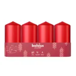 BOLSIUS cilindrinė žvakė 4 vnt. &Oslash;100x48 mm raudona