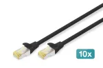 Digitus DK-1644-A-050-BL-10 CAT 6A S/FTP tinklo kabelių rinkinys 5 m, juoda, 10 vnt.