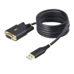 StarTech.com 6,6 pėdų (2 m) USB į Null Modem nuoseklųjį adapterio kabelis, COM i&scaron;laikymas, FTDI, USB-A į DB9 RS232, keičiami DB9 varžtai/veržlės, Windows/macOS/Linux