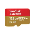 SanDisk Extreme microSDXC 128GB + SD adapteris, 190 MB/s skaitymui, 90 MB/s ra&scaron;ymui, A2, C10, V30, UHS-I U3