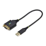 StarTech.com 1 pėdos (30 cm) USB į Null Modem Serial Adapterio kabelis, COM Retention, FTDI, USB-A į DB9 RS232, Keičiamos DB9 veržlės/varžtai, Windows/macOS/Linux