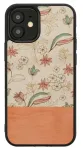Apsauginis dėklas Man and Wood iPhone 12 mini &ndash; rožinė gėlė ant juodo