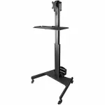 StarTech.com Mobilioji darbo stotelė su monitoriaus laikikliu, CPU/PC laikikliu, klaviatūros lentyna - ergonomi&scaron;kas reguliuojamo auk&scaron;čio stalas ant ratukų