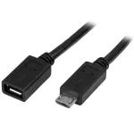 StarTech.com USBUBEXT50CM Micro-USB prailginimo kabelis, ki&scaron;tukas/lizdas, 0,5 m (20 colių), USB 2.0, suderinamas su OTG/MHL, juodas