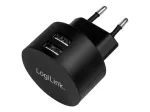 USB sieninis adapteris LogiLink PA0218 2x USB prievadas greitajam įkrovimui 10.5 W
