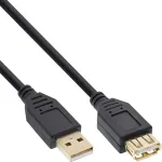 InLine USB 2.0 ilginimo laidas USB A ki&scaron;tukas / lizdas, auksuoti kontaktai, juodas, 1,2 m
