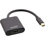 InLine Mini DisplayPort į HDMI adapteris 4K/60Hz su garsu, aliuminis, 0,15 m, juodas
