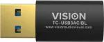 Vision Professional USB adapteris &ndash; USB Type A (M) į 24 kontaktų USB-C (M) &ndash; USB 3.0 &ndash; Juodas (TC-USB3AC/BL)