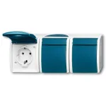 Busch-Jaeger 2300/3 EW-53 lizdas, CEE 7/3, 2P+E, mėlynas