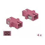 Skaidulinio optinio ry&scaron;io adapteris SC motina&ndash;motina DELOCK 85995, violetinis, 4 vnt. pakuotė
